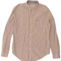 LACOSTE Mens Regular Fit Shirt Size 40 Medium Orange Check Cotton