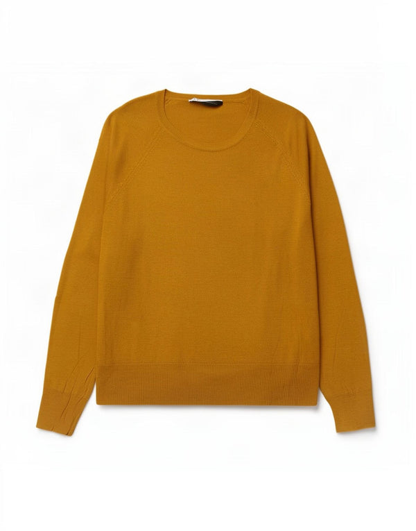 Zara Womens Oversized Boat Neck Jumper Sweater UK 10 Small Yellow
