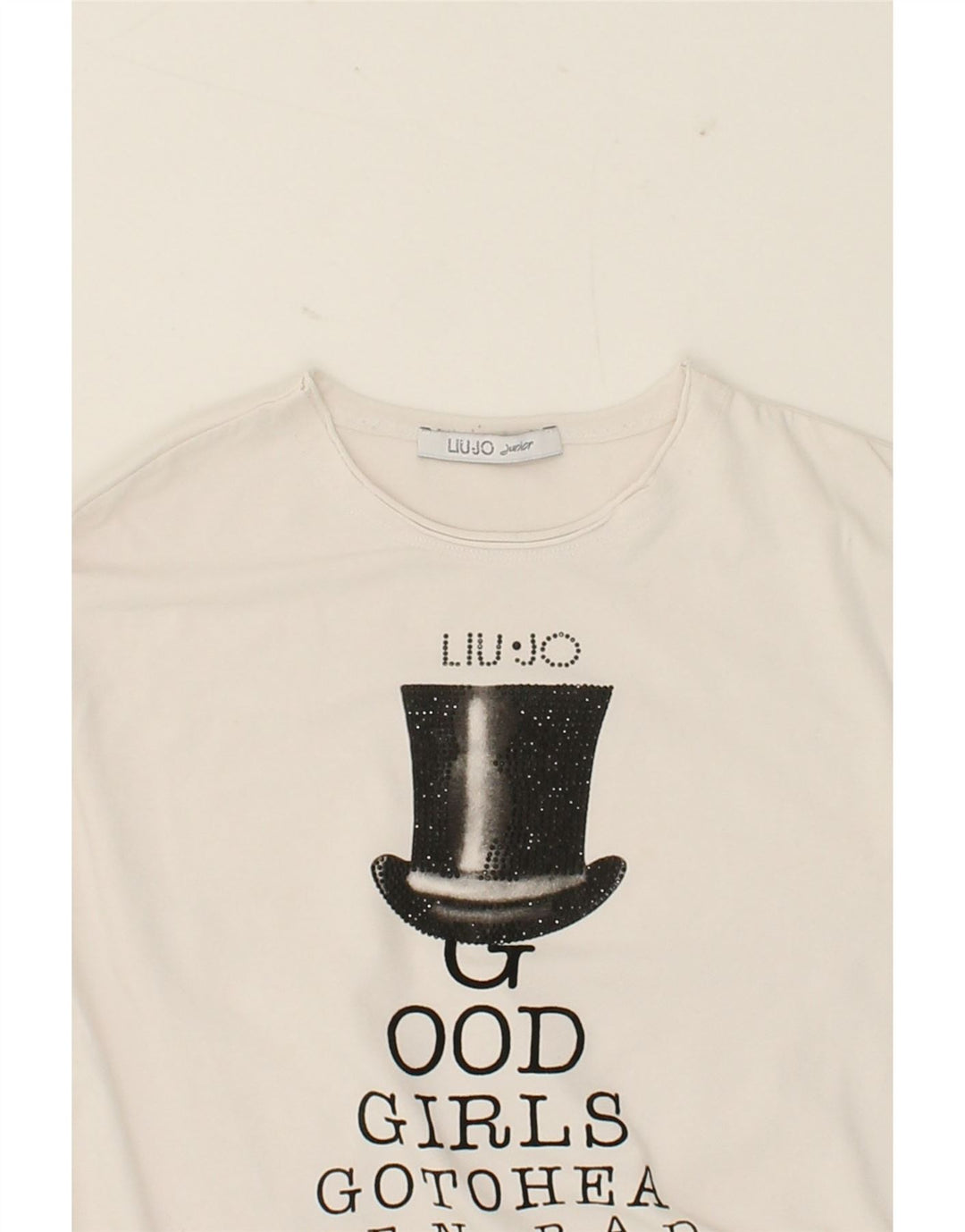 LIU JO Girls Graphic Sweatshirt Jumper 6-7 Years White Vintage Liu Jo and Second-Hand Liu Jo from Messina Hembry 