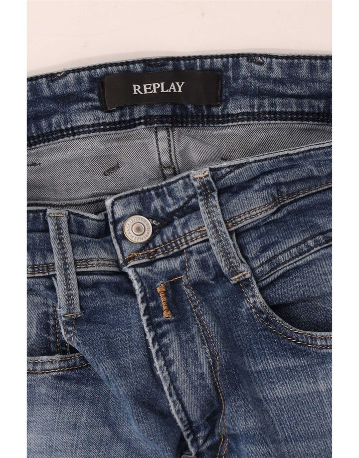 Replay Damen Skinny Jeans W28 L30 Blau