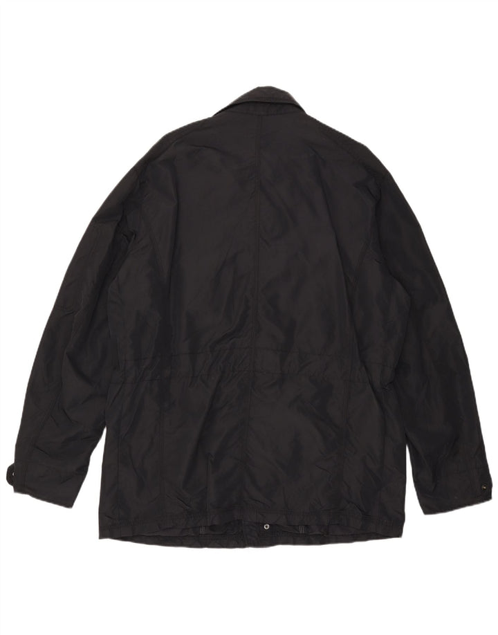 MASSIMO DUTTI Mens Utility Jacket UK 42 XL Black Nylon