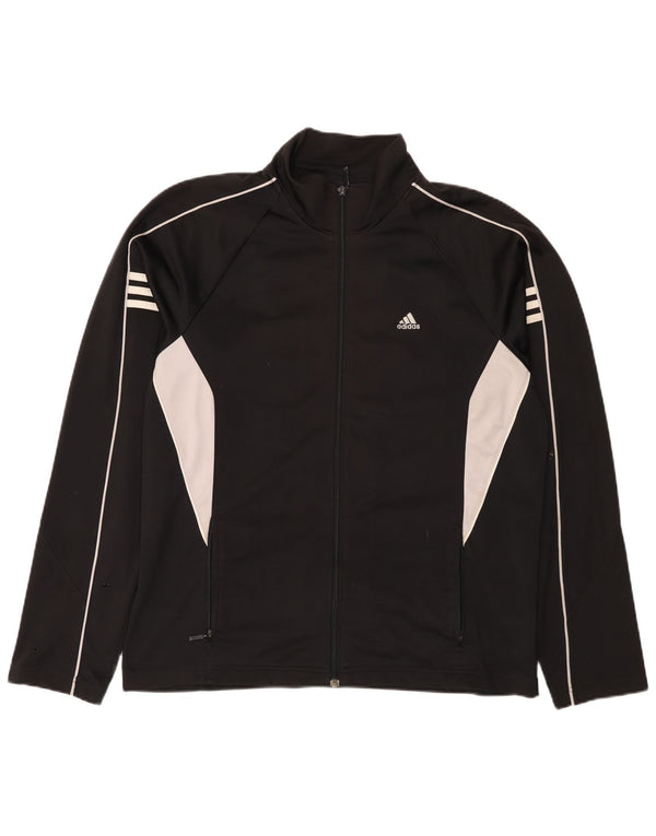 Adidas Mens Tracksuit Top Jacket UK 42/44 Large Black Colourblock Polyester