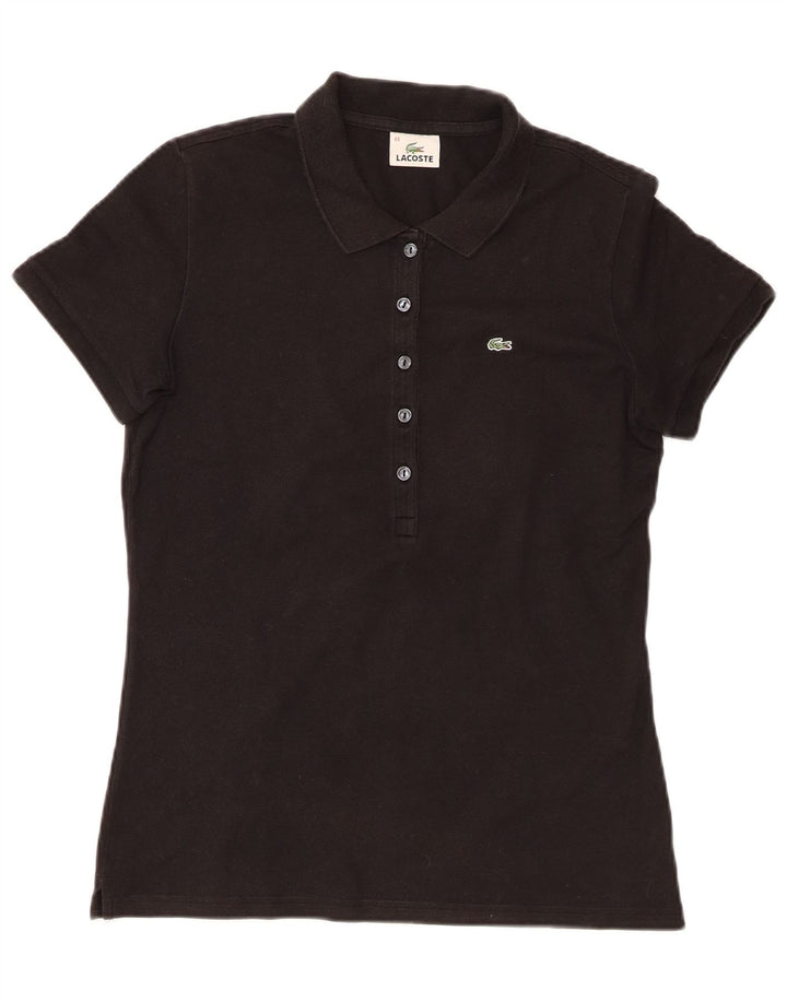 Lacoste Womens Polo Shirt Size 44 Large Black Cotton