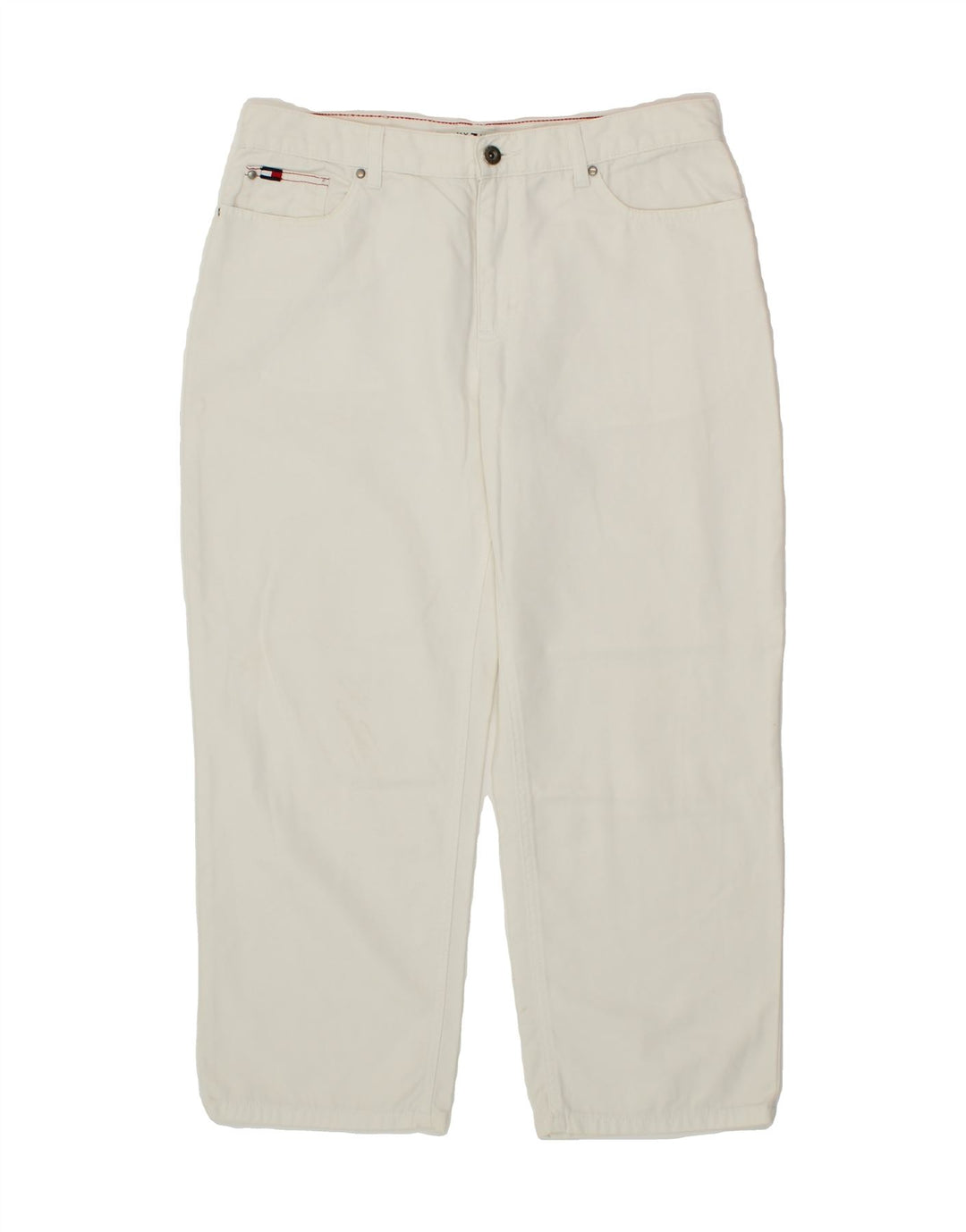TOMMY HILFIGER Womens Straight Cropped Jeans US 8 Medium W32 L24  White Vintage Tommy Hilfiger and Second-Hand Tommy Hilfiger from Messina Hembry 