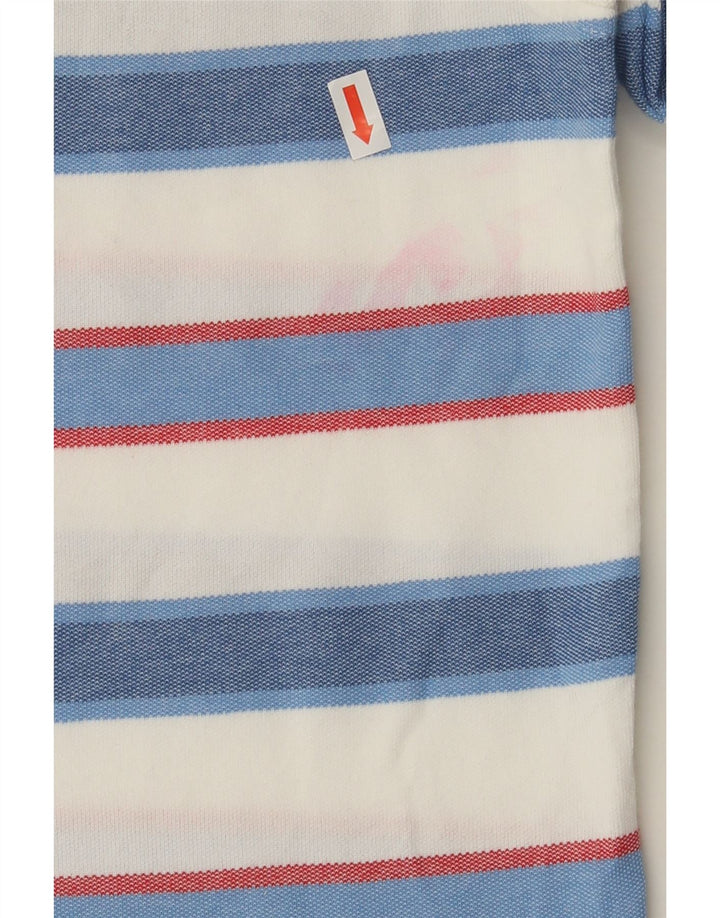IZOD Mens Polo Shirt Large Blue Striped Cotton Vintage Izod and Second-Hand Izod from Messina Hembry 