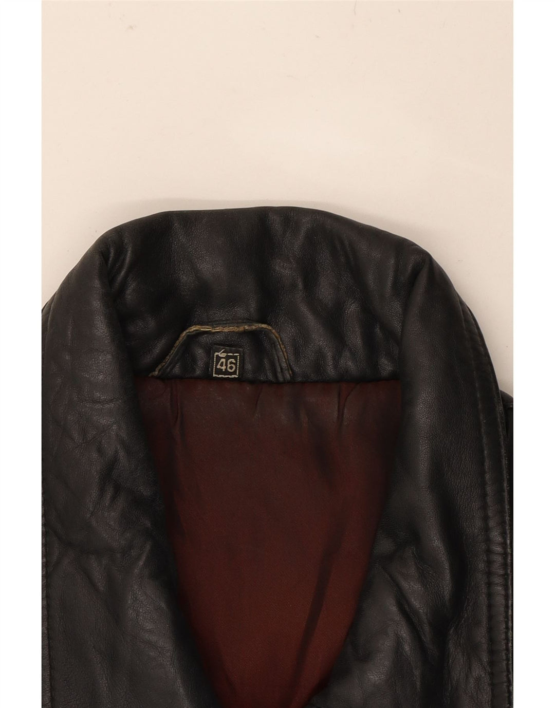VINTAGE Womens Leather Coat EU 46 XL Black Leather Vintage Vintage and Second-Hand Vintage from Messina Hembry 
