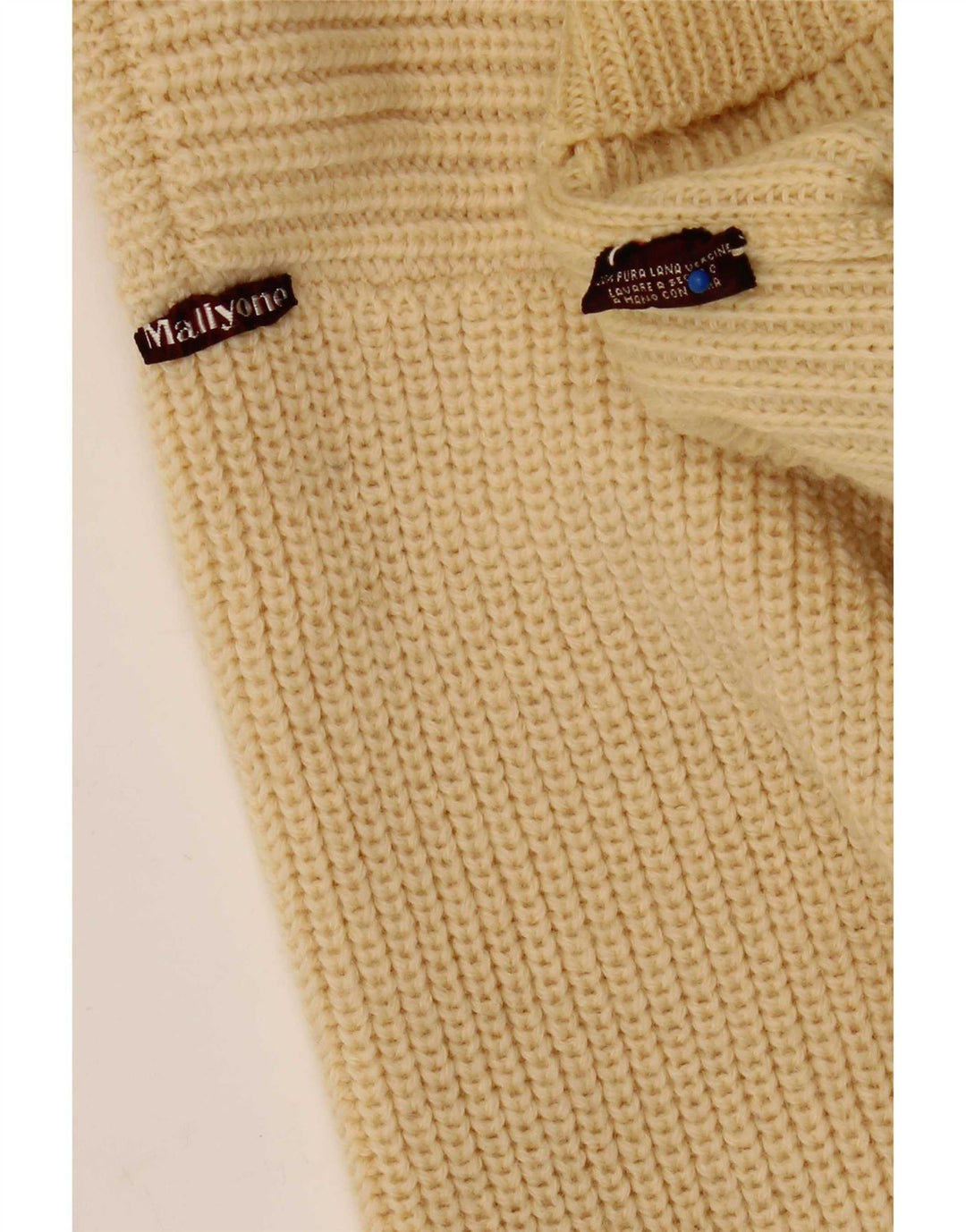 Maglione cardigan da uomo vintage in lana beige medio