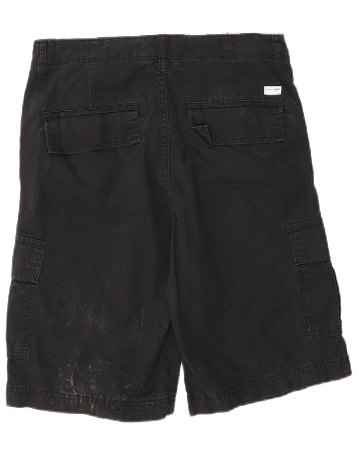 Jack & Jones Mens Cargo Shorts XS W26 Black Cotton