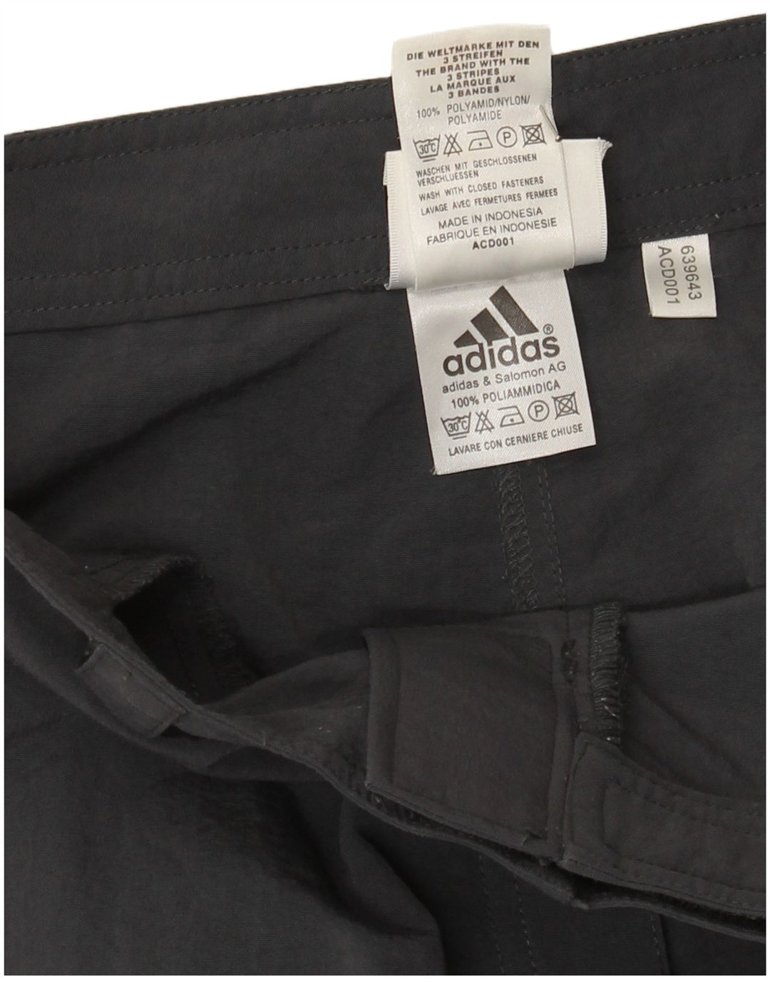 Adidas Womens Capri Trousers UK 14 Large W32 L21 Grey Polyamide