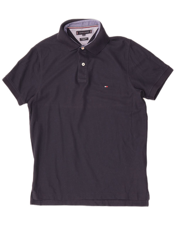 Tommy Hilfiger Mens Slim Fit Polo Shirt Medium Navy Blue Cotton