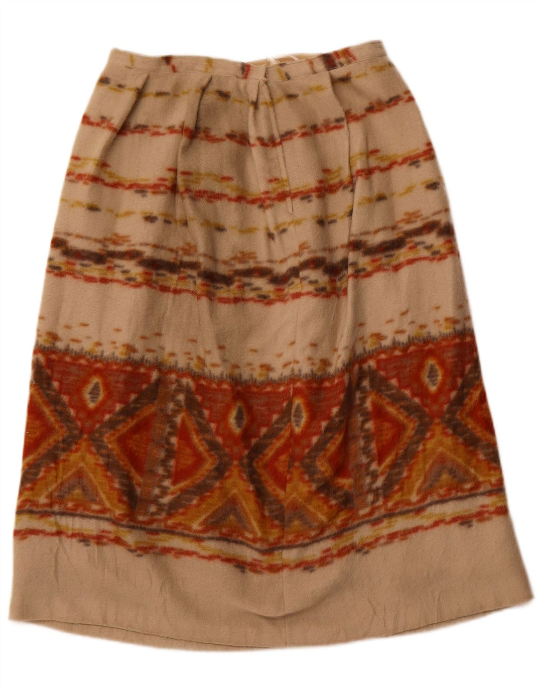 VINTAGE Womens A-Line Skirt W28 Medium Beige Geometric
