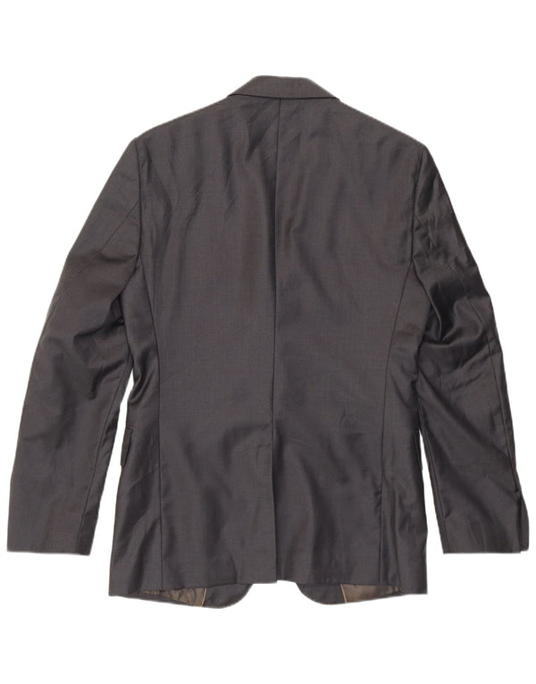 Zara Veste Blazer Coupe Classique à 2 Boutons pour Homme EU 46 Petite Laine Grise