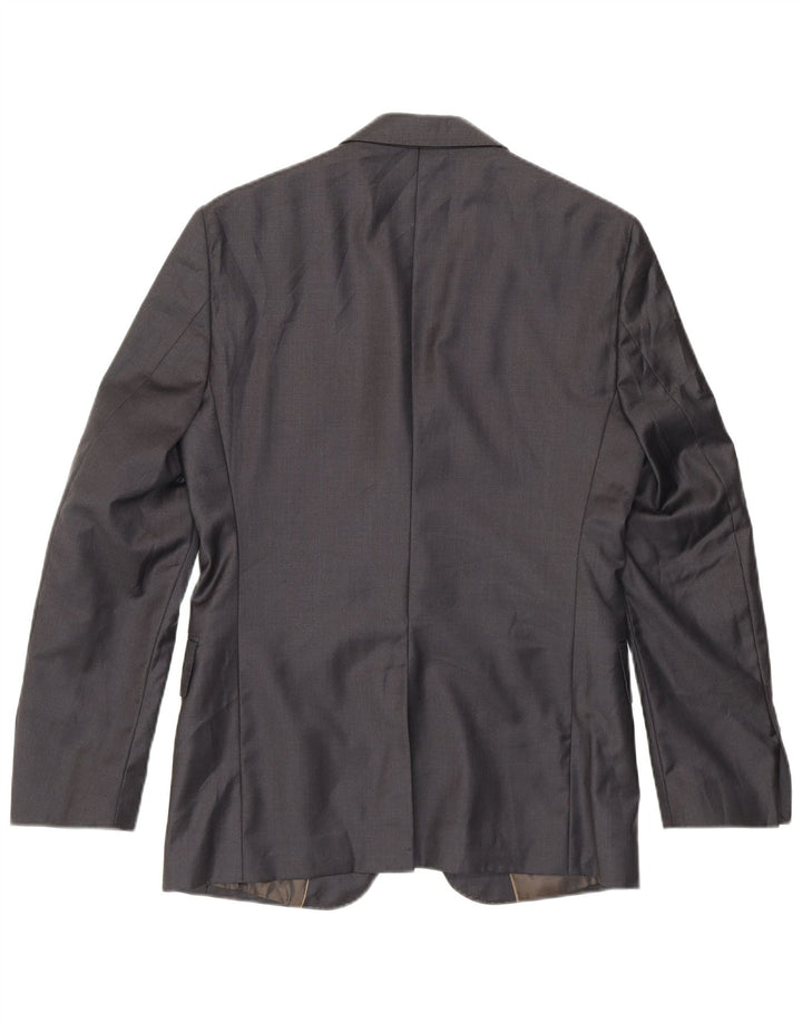 Zara Veste Blazer Coupe Classique à 2 Boutons pour Homme EU 46 Petite Laine Grise