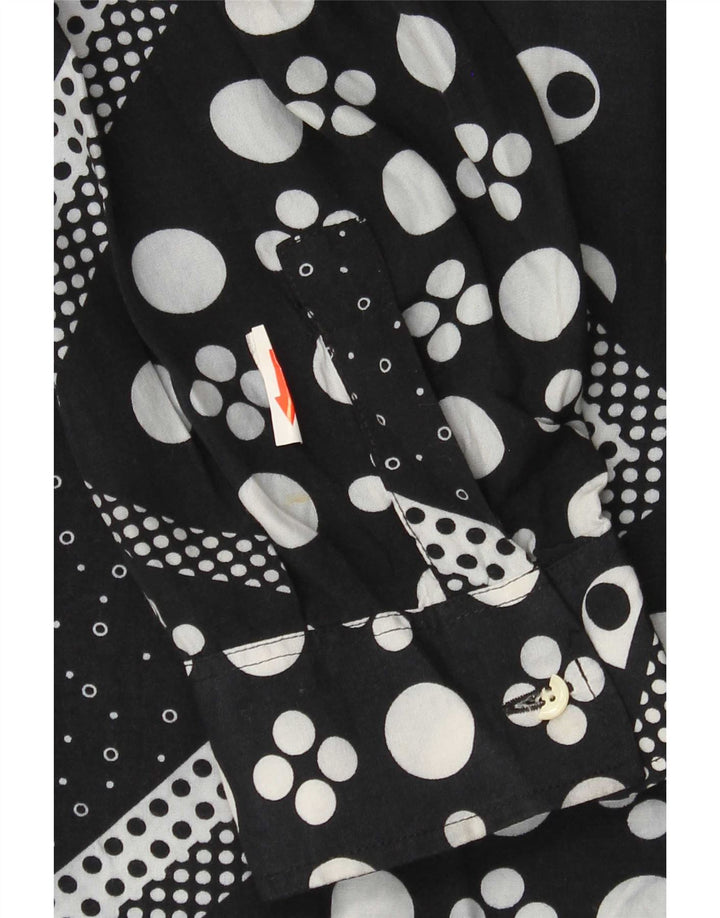Vintage Mens Shirt XL Black Geometric Viscose