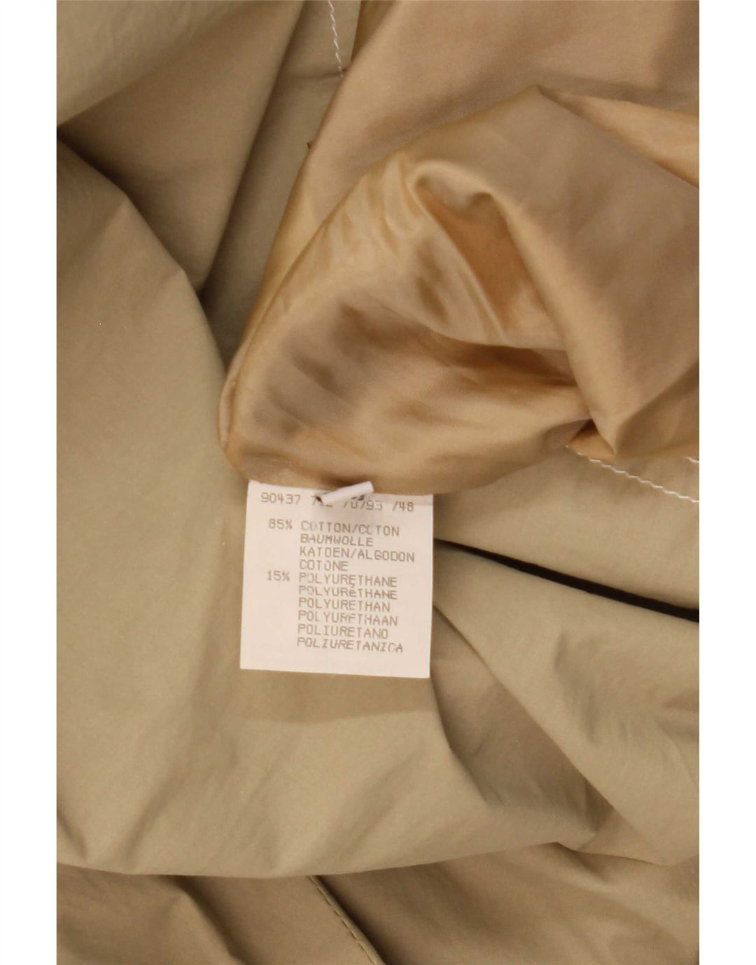 Vintage Womens Hooded Oversized Parka Jacket UK 8 Small Beige Cotton