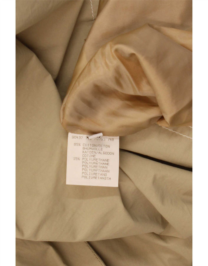 Vintage Womens Hooded Oversized Parka Jacket UK 8 Small Beige Cotton
