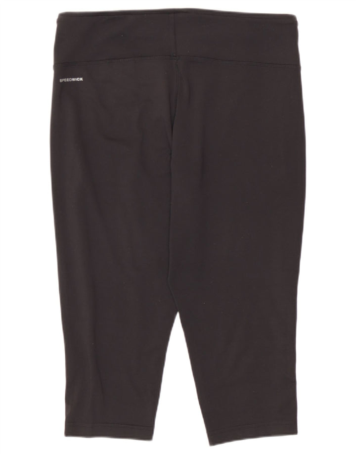 Leggings Capri Reebok da donna UK 16/18 Large Nero Poliestere