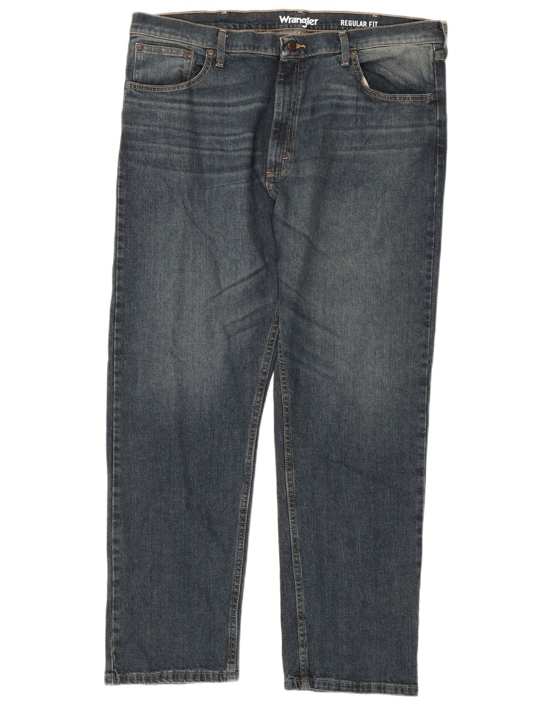 Wrangler Herre Regular Fit Straight Jeans W40 L30 Blå Bomuld