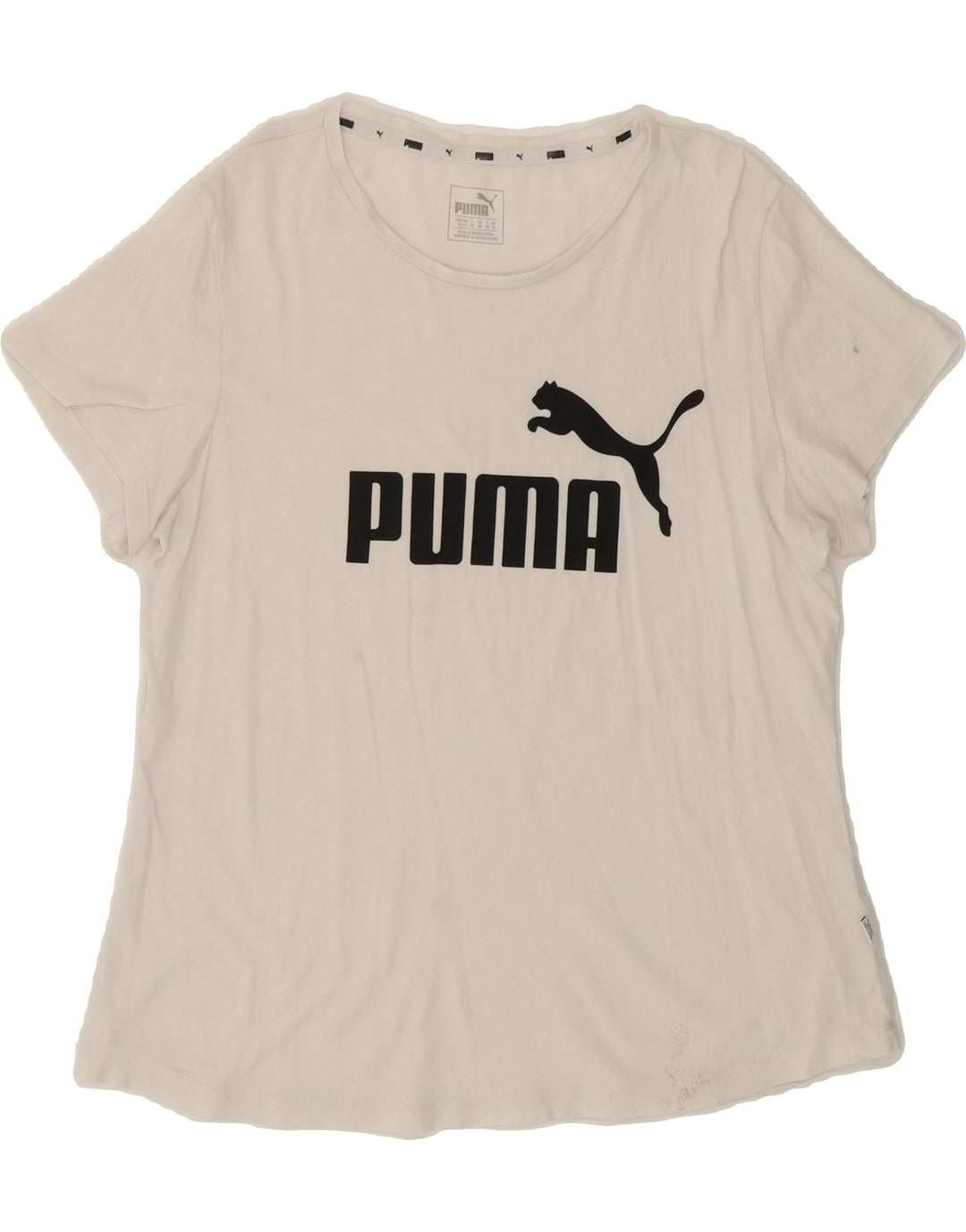 PUMA Womens Graphic T-Shirt Top UK 16 Large  White Vintage Puma and Second-Hand Puma from Messina Hembry 