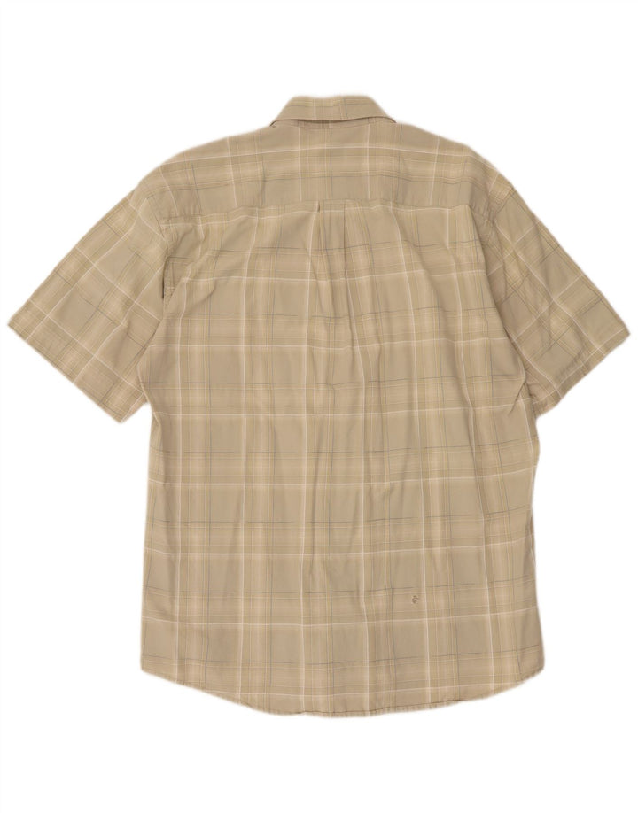 Camel Active Chemise à manches courtes pour homme XL Beige à carreaux