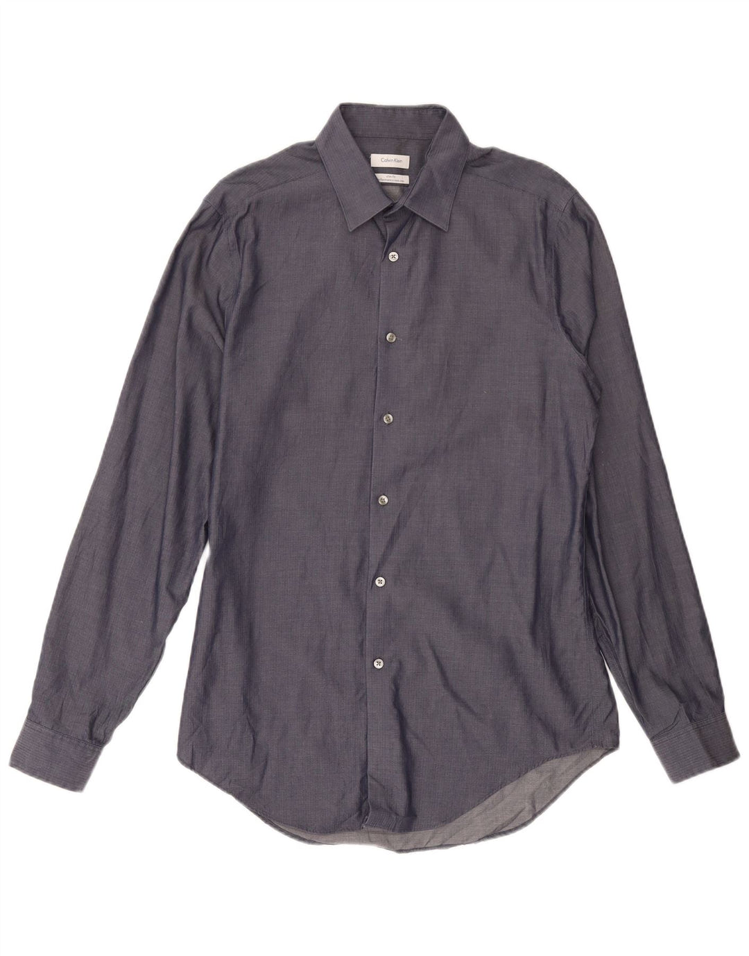 Calvin Klein Jeans Herreskjorte Størrelse 15 1/2 Medium Navy Blue Herringbone