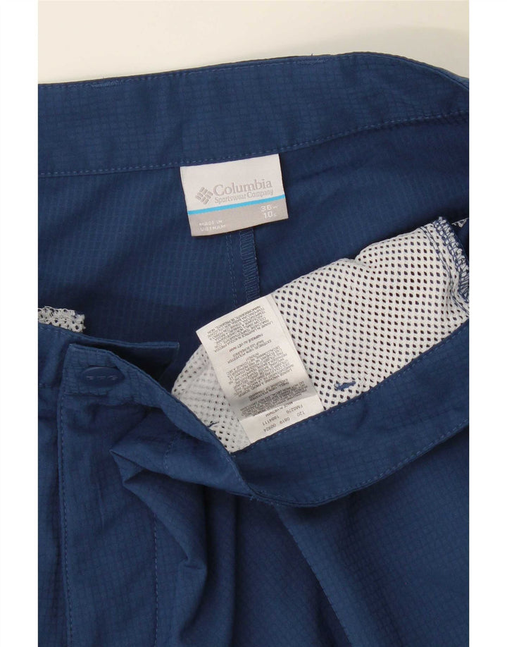 Columbia Mens Cargo Shorts W36 Large Navy Blue Check Polyester