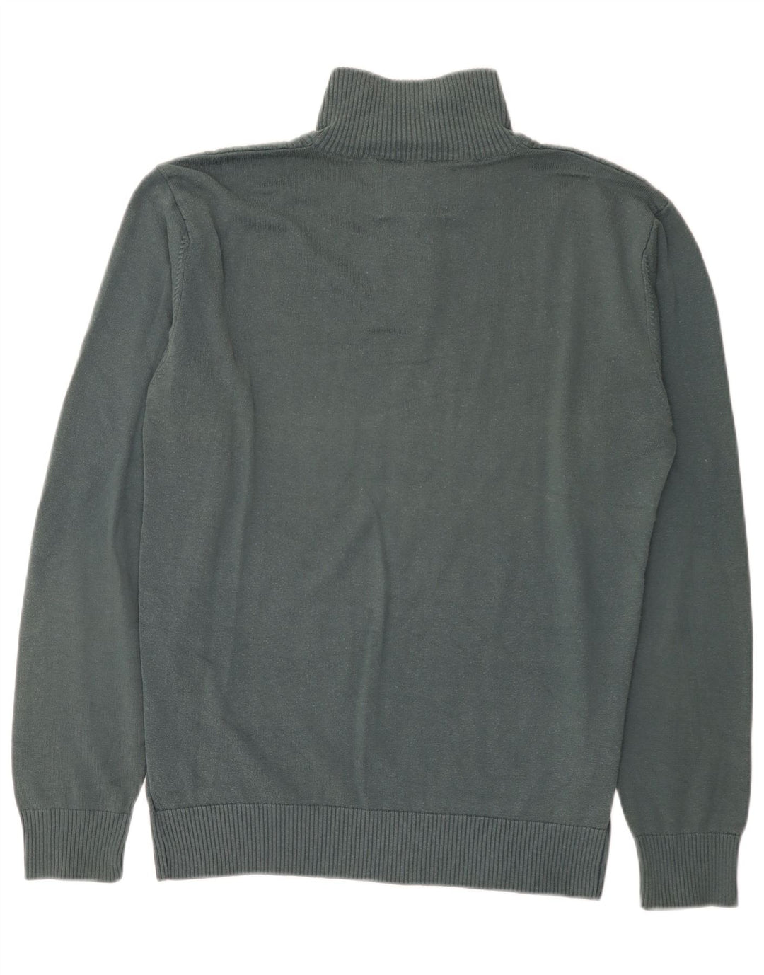 Jack & Jones Mens Button Neck Jumper Sweater XL Green Cotton