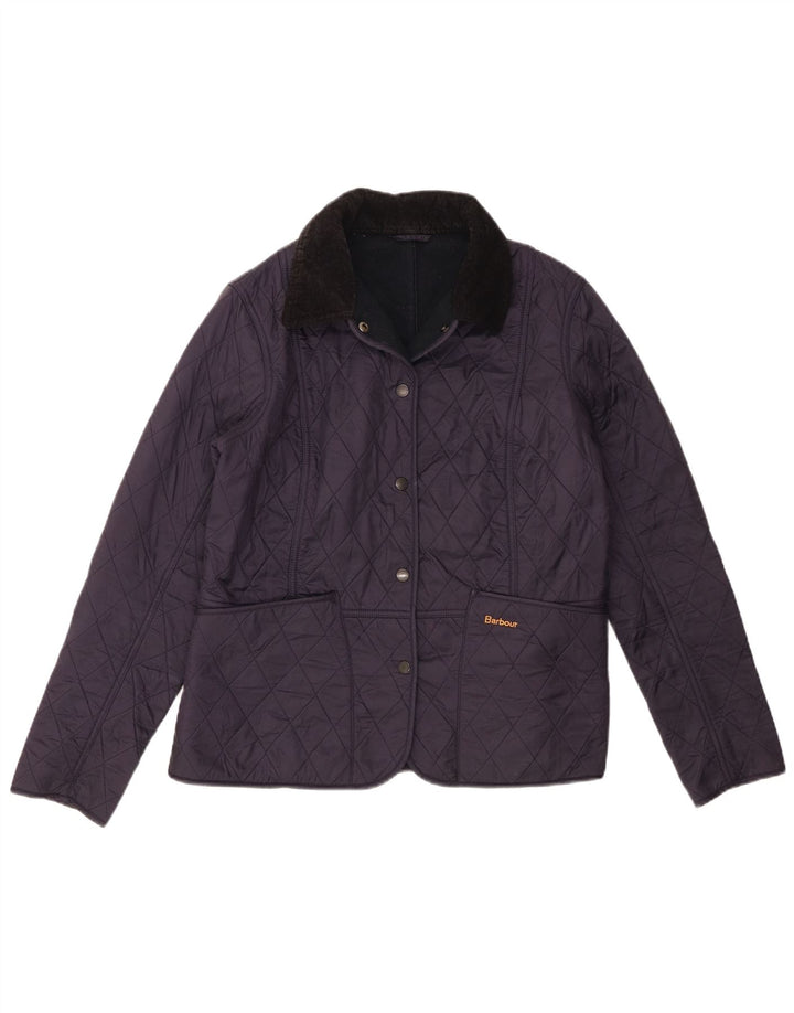Giacca trapuntata da donna Barbour UK 14 Large Blu Navy Colourblock