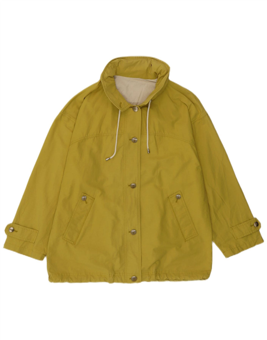 Vintage Womens Hooded Utility Jacket UK 16 Large Yellow
