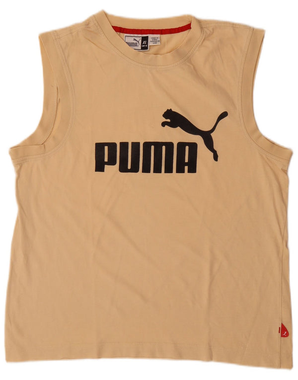 Canotta grafica Puma da bambino 15-16 anni XL in cotone giallo
