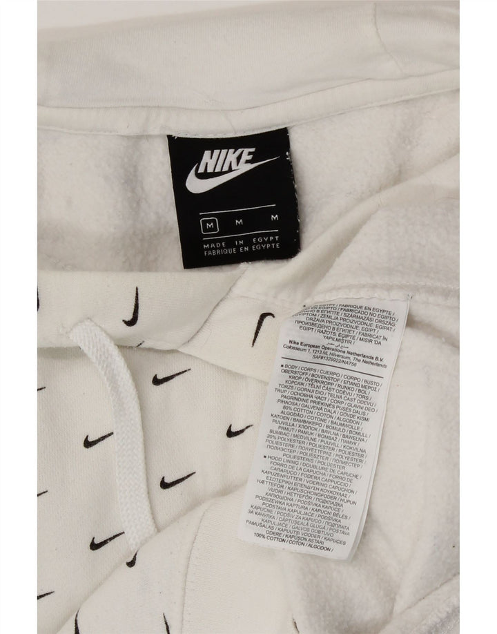 Nike Mens Graphic Hoodie Jumper Medium White Cotton