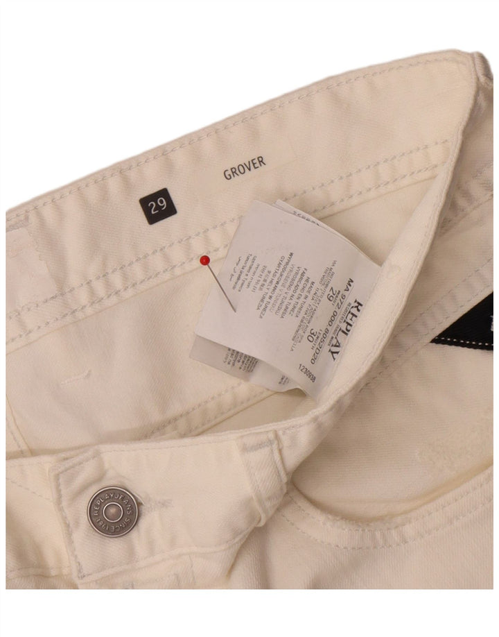 Replay Womens Grover Slim Jeans W29 L30 White Cotton