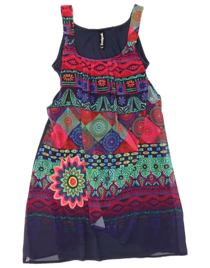 Desigual damska sukienka podstawowa bez rękawów w abstrakcyjny wzór EU 34 XS granatowa