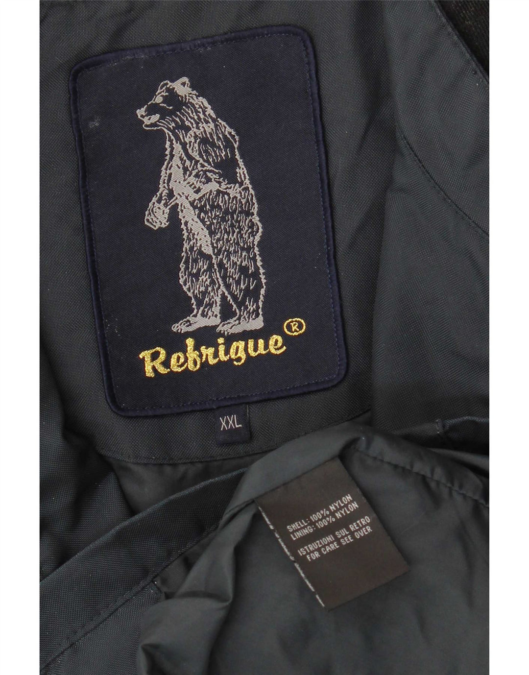 Refrigue Veste Bomber Homme UK 44 2XL Bleu Marine Colorblock Nylon