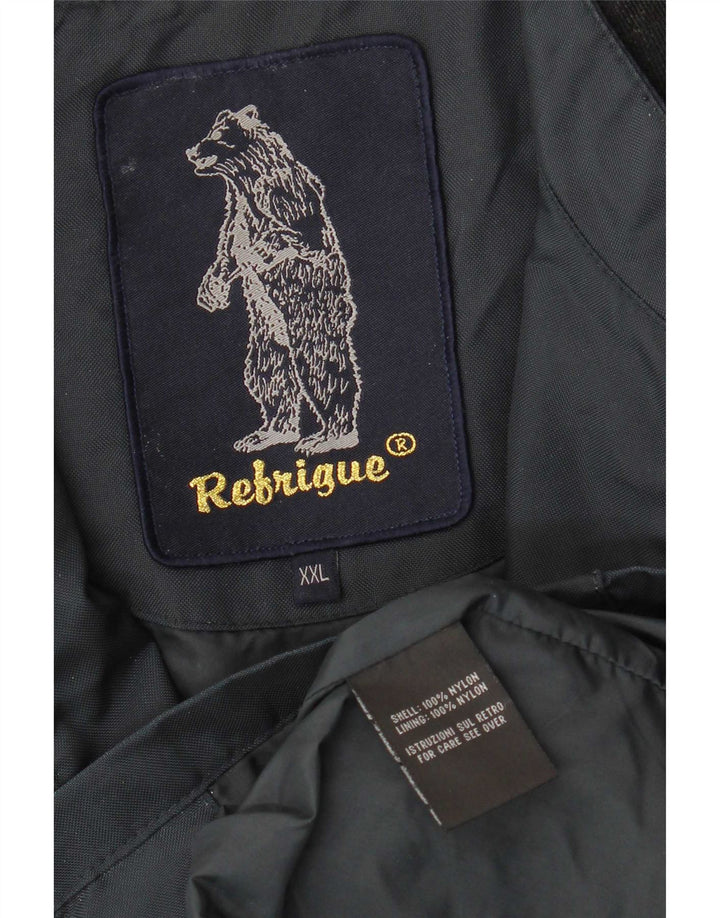 Refrigue Veste Bomber Homme UK 44 2XL Bleu Marine Colorblock Nylon