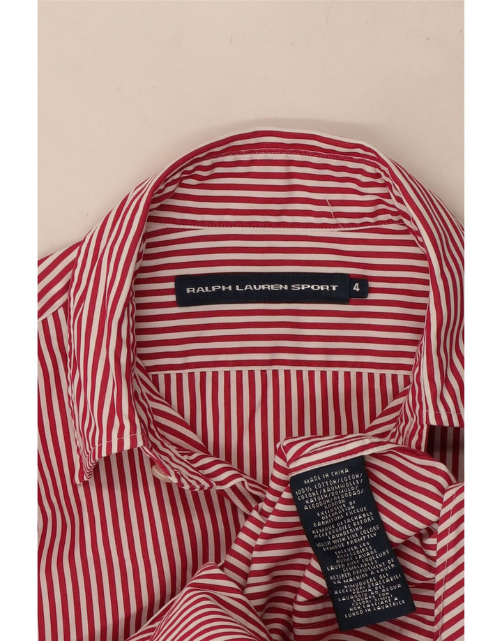 RALPH LAUREN Womens Shirt US 4 Small Red Striped Cotton