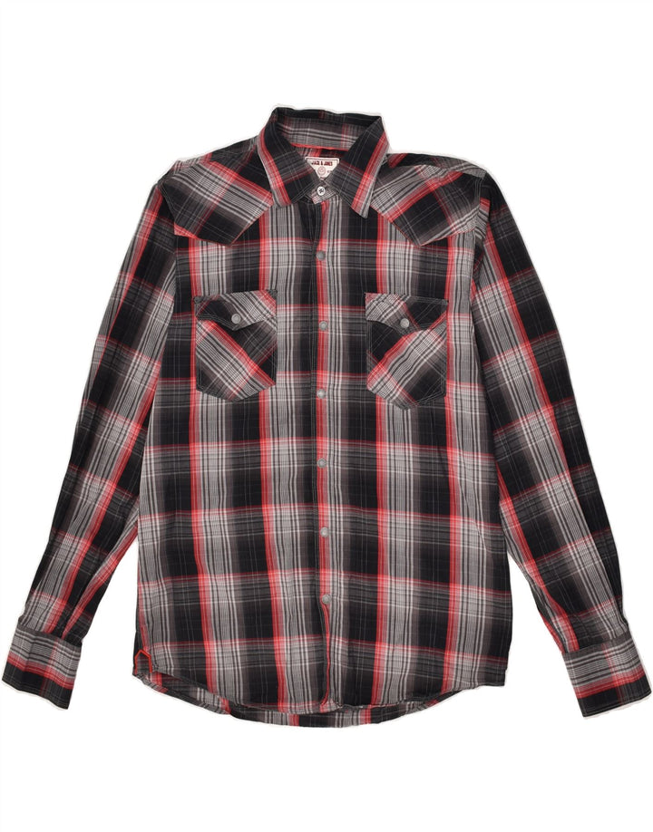 JACK & JONES Mens Graphic Shirt Medium Grey Check Cotton | Vintage Jack & Jones | Thrift | Second-Hand Jack & Jones | Used Clothing | Messina Hembry 