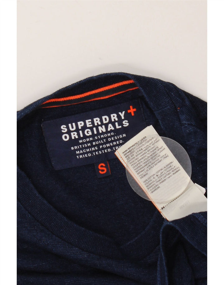 Superdry Mens T-Shirt Top Small Navy Blue Cotton