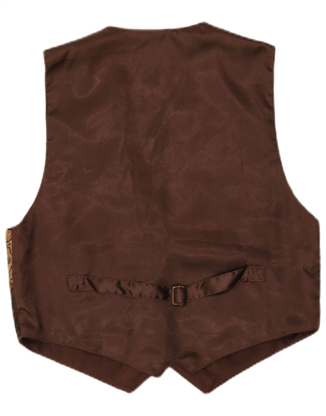 Vintage Mens Waistcoat Large Brown Paisley Leather