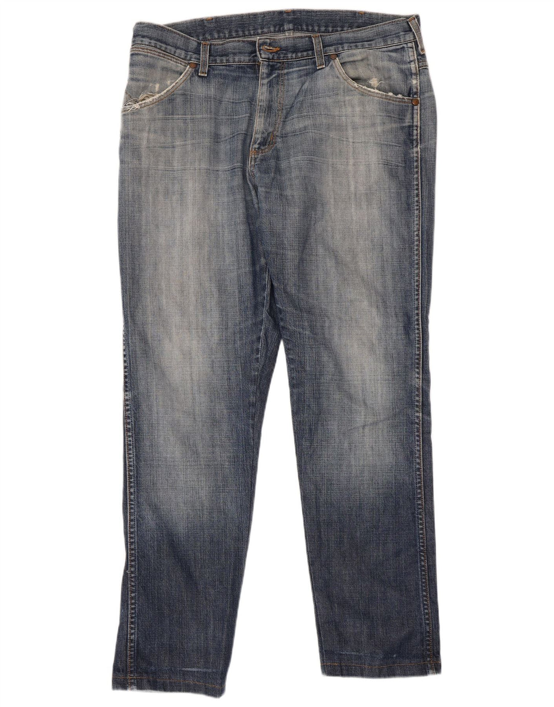 Wrangler Mens Straight Jeans W36 L30 Blue Cotton
