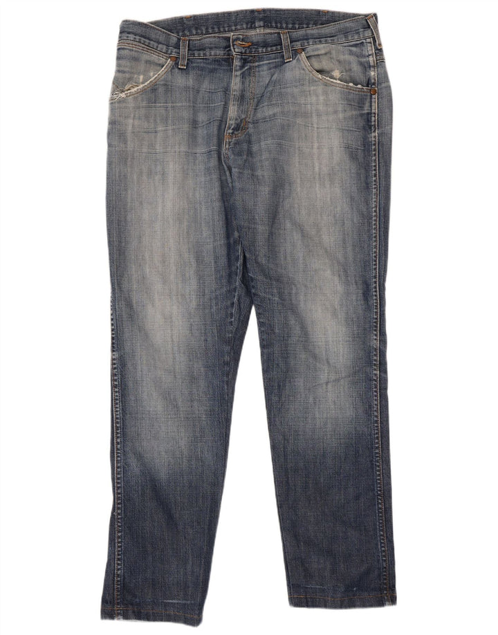 Wrangler Mens Straight Jeans W36 L30 Blue Cotton