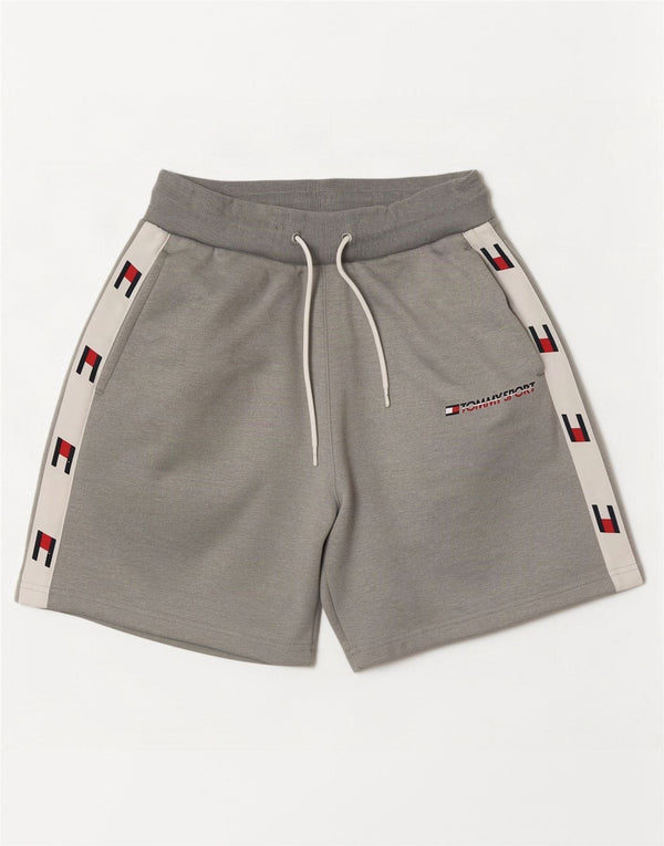 Tommy Hilfiger Mens Graphic Sport Shorts Small Grey Colourblock Polyester