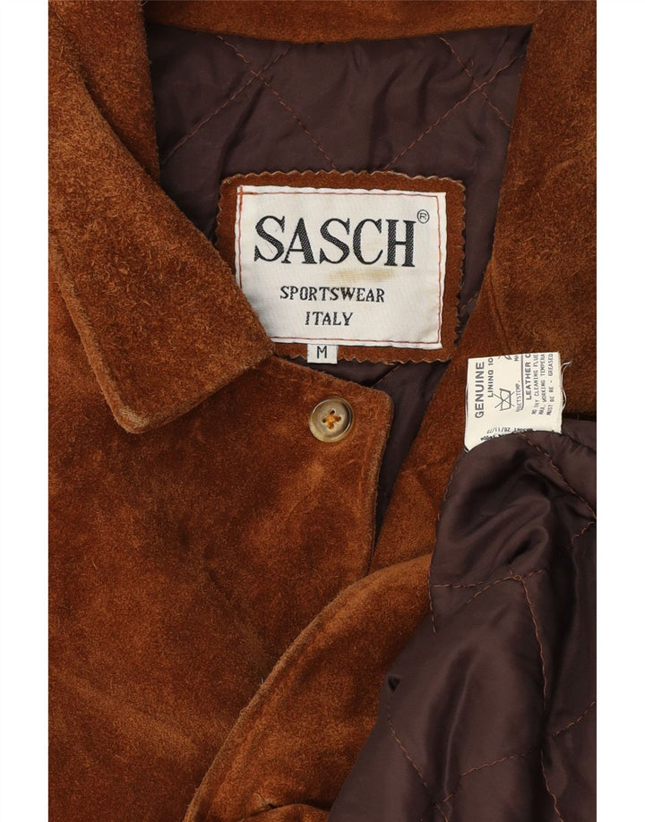 Sasch Herren Wildlederjacke UK 38 Mittelbraunes Leder