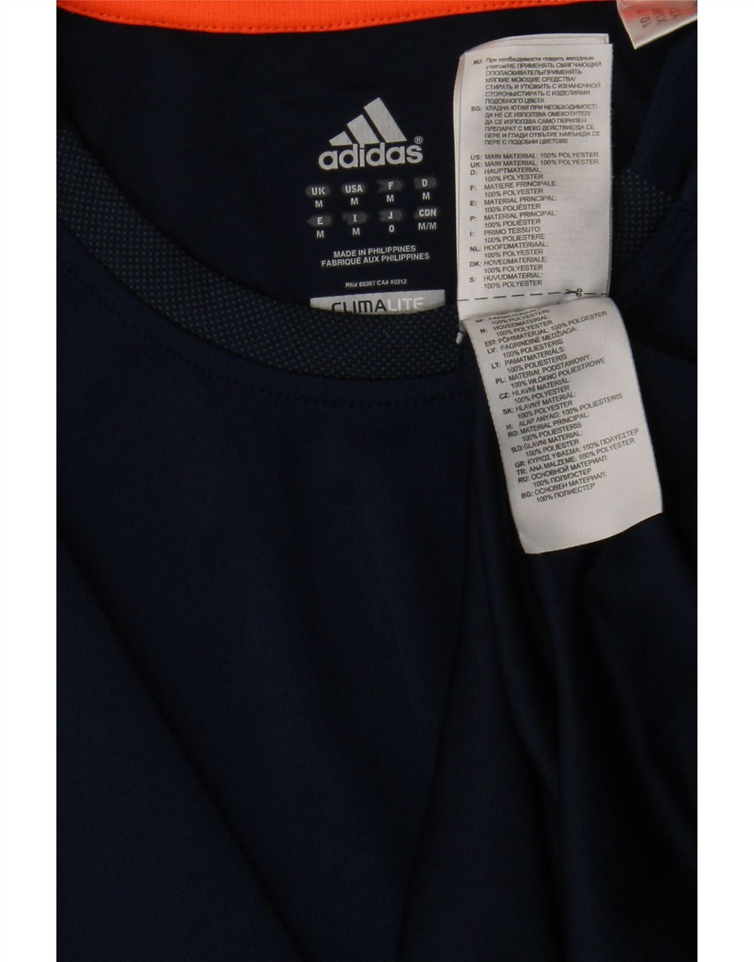 Adidas Mens Climalite T-Shirt Top Medium Navy Blue Polyester