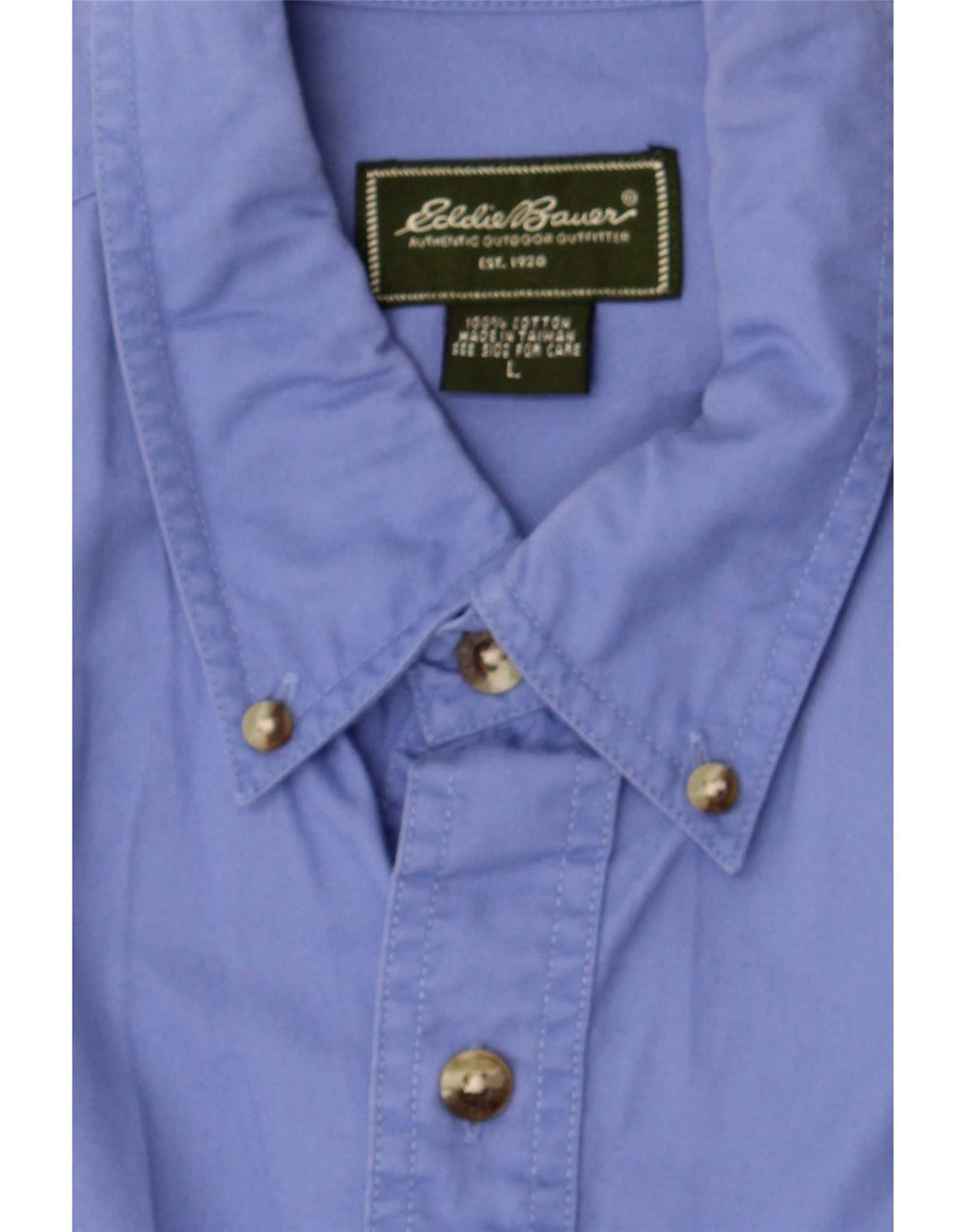 Eddie Bauer Mens Shirt Large Blue Cotton