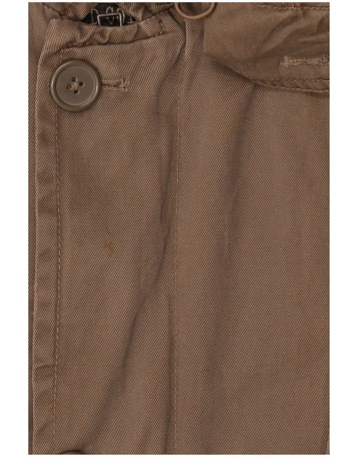 BENETTON Mens Hooded Parka Jacket IT 48 Medium Brown Polyester