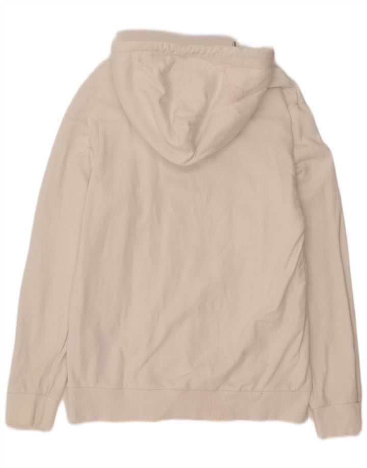 DIESEL Mens Graphic Hoodie Jumper Medium White Cotton