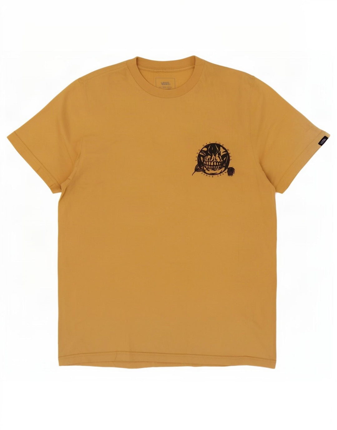 Vans Mens Custom Fit Graphic T-Shirt Top Small Yellow Cotton