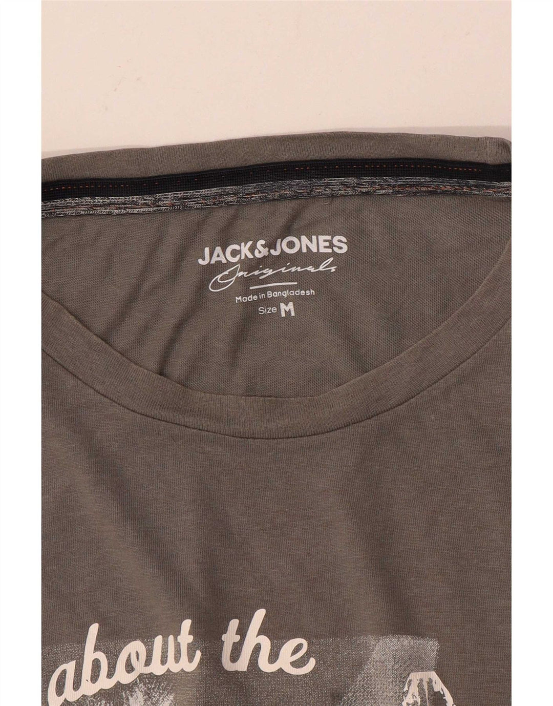 Jack & Jones Mens Graphic T-Shirt Top Medium Grey