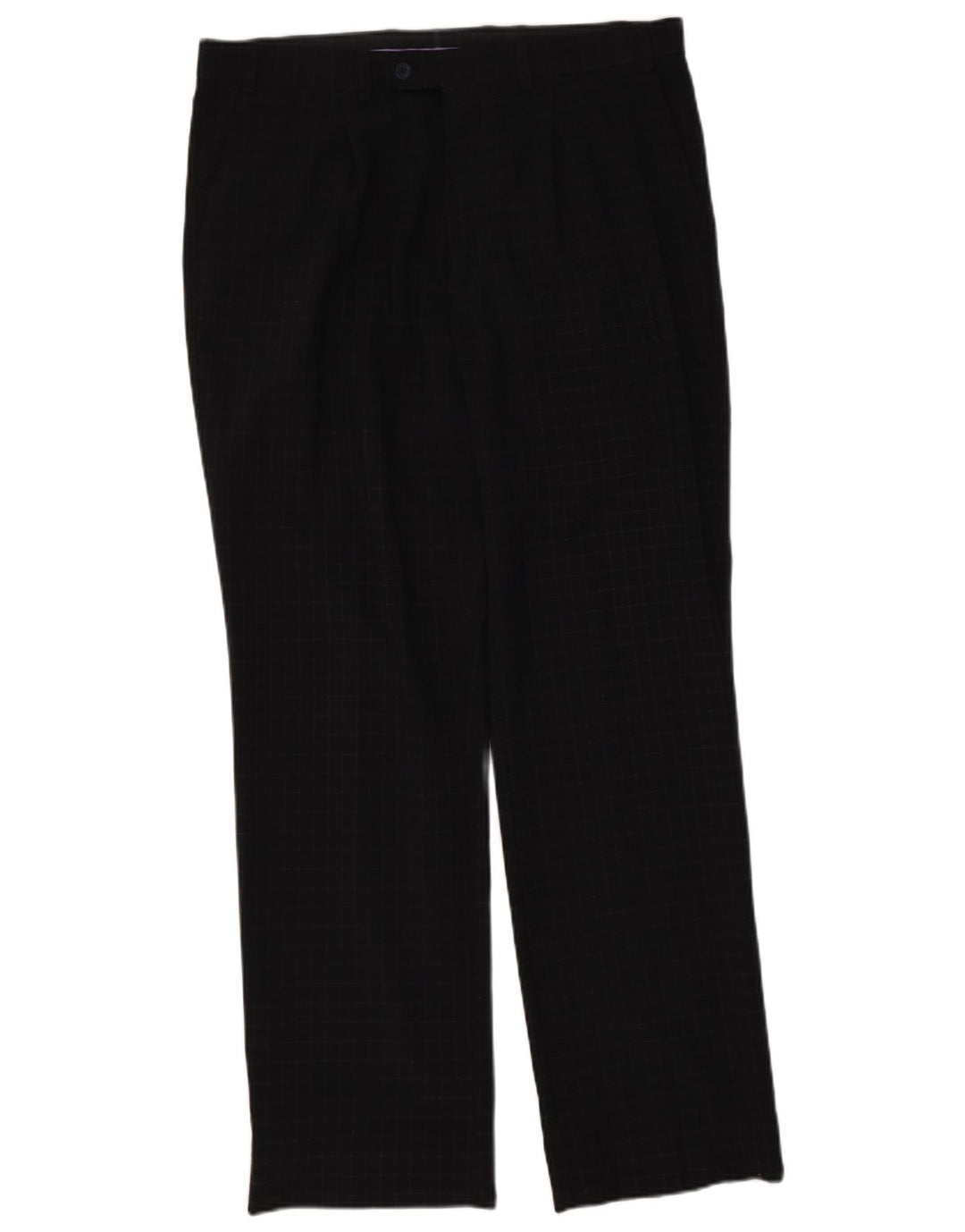 Marks & Spencer Mens Blue Harbour Straight Suit Trousers W36 L31 Navy Check